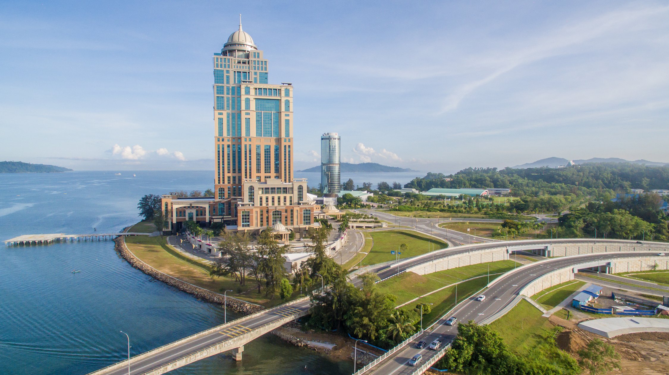 aerial view of Kota Kinabalu city.